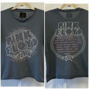 Retrobrand Pink Floyd 1977 North American Tour Graphic T-Shirt Faded Black Small